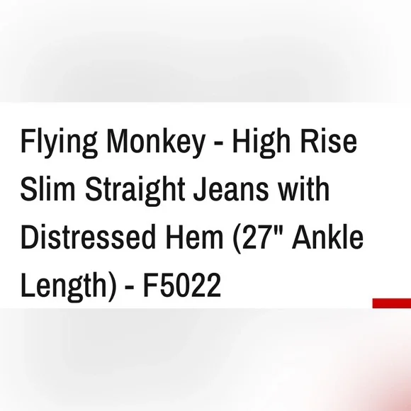 Flying Monkey Holly High Rise Slim Straight Blue Distressed Jeans Size 25 - Picture 2 of 11